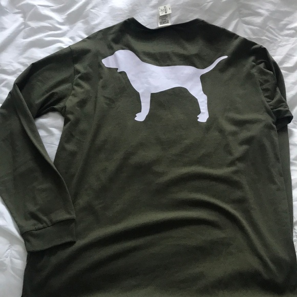 Victoria Secret Pink army green shirt - Picture 2 of 2